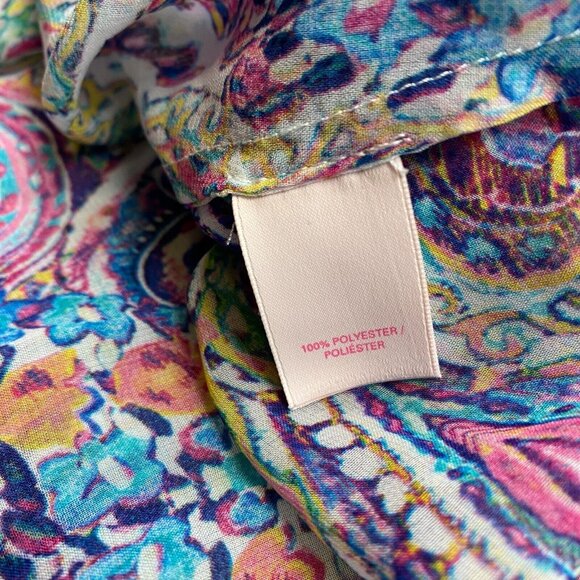 Victoria's Secret Swim Cover Up Kimono Women Medium Multicolor Paisley Polyester - Picture 9 of 10